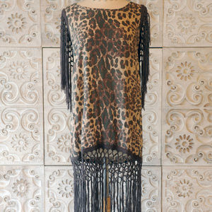Spell Designs Lolita Leopard Fringe Dress Sz 4